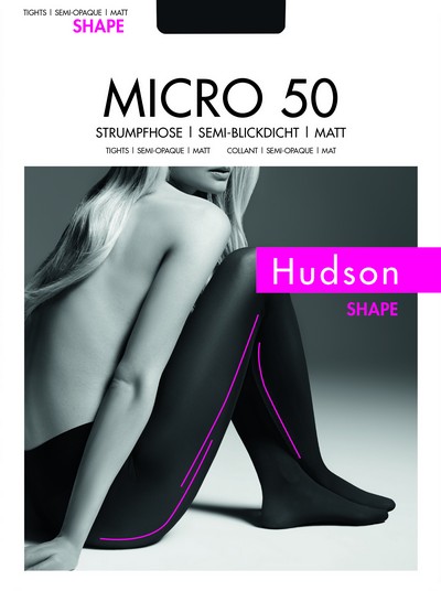 Blickdichte, leicht formende Strumpfhose Micro 50 Light Shape von Hudson, anthrazit, Gr. S