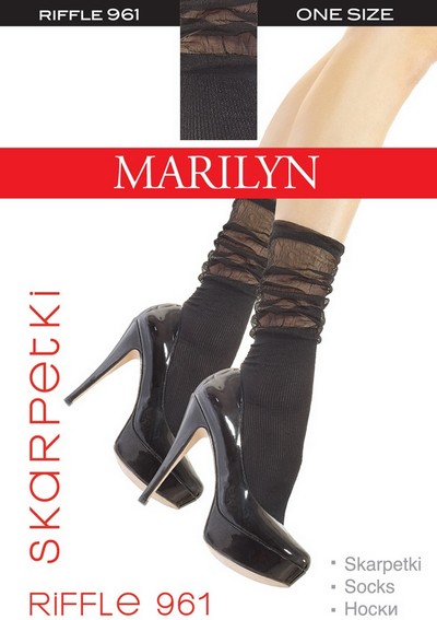 Gerippte Feinsckchen mit gerafftem Abschlussbund Forte Riffle von Marilyn, schwarz