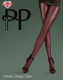 Glnzende Strumpfhose mit Wildtier-Design Metallic Design Tights von Pretty Polly, dunkelgrau