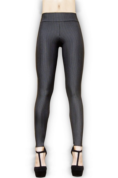 Klassisch elegante Leggings mit Nadelstreifen von Cecilia de Rafael, schwarz, Gr. XL