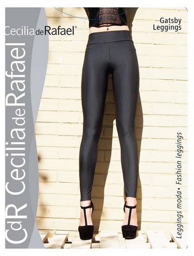 Klassisch elegante Leggings mit Nadelstreifen Gatsby von Cecilia de Rafael, schwarz, Gr. XL