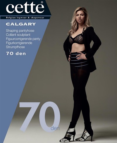 Blickdichte, figurformende Plus Size Strumpfhose Calgary von Cette, schwarz, Gr. 52-54