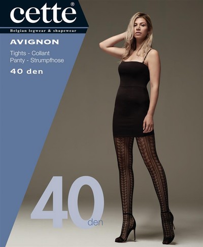 Weiche Plus Size Strumpfhose mit hohem Anteil an Baumwolle Avignon von Cette, schwarz, Gr. 52-54