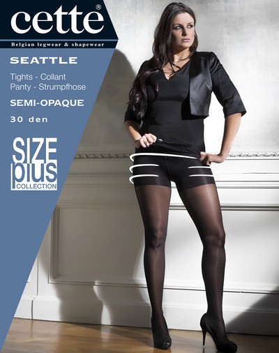 Semi-blickdichte, figurformende Plus Size Strumpfhose von Cette, schwarz, Gr. 48-50 Semi-blickdichte, figurformende Plus Size Strumpfhose von Cette, schwarz, Gr. 48-50