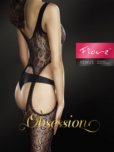 Netz-Bodystocking mit Muster Venus von Fiore, wei, Gr. L