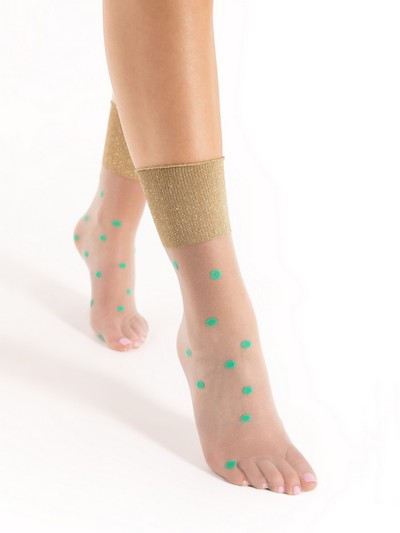 Feinsckchen mit Tupfenmuster und Bndchen mit Lurex-Effekt von Fiore