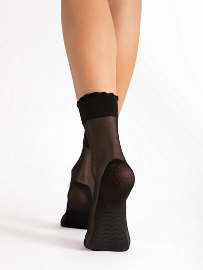 Feins�ckchen mit Massageeffekt und einem niedlichen Picot-Rand von Fiore, schwarz