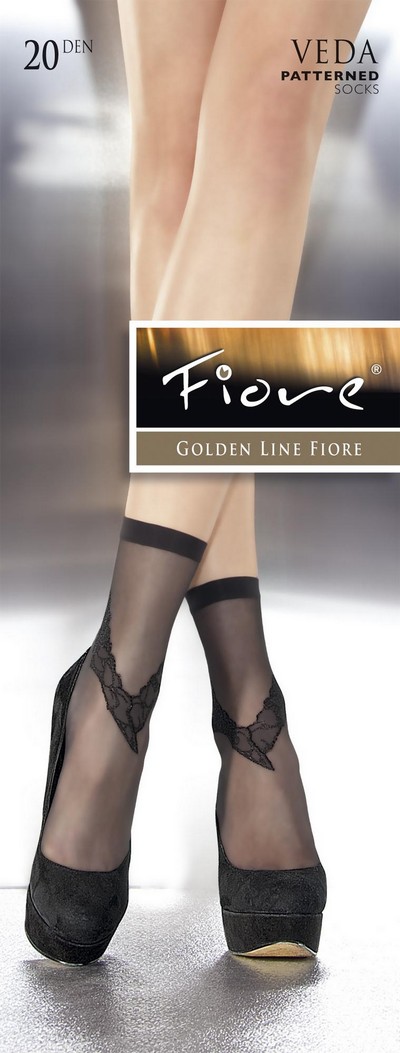 Dezent gemusterte Feinsöckchen Veda von Fiore, 20 DEN Dezent gemusterte Feinsöckchen Veda von Fiore, 20 DEN