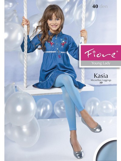 Lange Leggins fr Kinder Kasia 40 den, ohne Muster