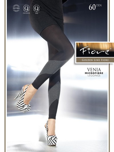 Elegante, gemusterte Leggins Venia 60 DEN, schwarz, Gr. 2