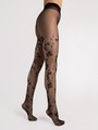 Romantische Feinstrumpfhose mit wunderschönem Blumenmuster von Fiore, schwarz, Gr. M Romantische Feinstrumpfhose mit wunderschönem Blumenmuster von Fiore, schwarz, Gr. M