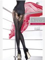 Extravagante Strumpfhose mit Muster in Straps- und Naht-Optik Gladis, 40 DEN, schwarz, Gr. L