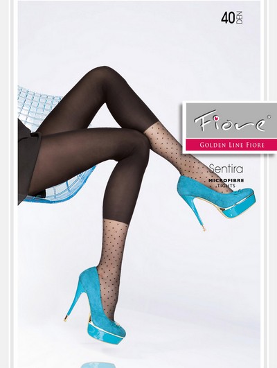 Feinstrumpfhose mit Punktmuster im Leggings-Look von Fiore, schwarz, Gr. S