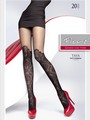 Gemusterte Strumpfhose in angesagtem Overknee-Look von Fiore, schwarz, Gr. M