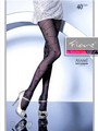 Feinstrumpfhose mit elegantem floralem Muster Asami 40 DEN, braun, Gr. L