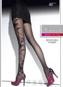 Elegante Strumpfhose mit floralem Muster von Fiore, anthrazit, Gr. L