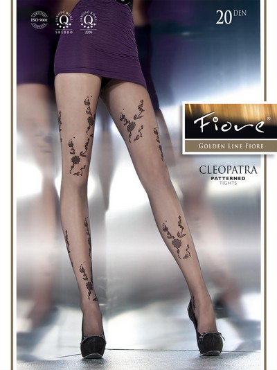 Feinstrumpfhose mit blumigem Muster Cleopatra 20 DEN, schwarz, Gr. L