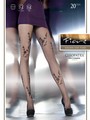 Feinstrumpfhose mit blumigem Muster Cleopatra 20 DEN, schwarz, Gr. L