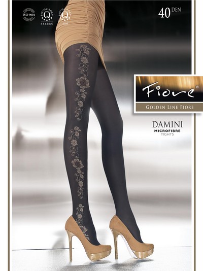 Strumpfhose mit blumigem Muster Damini 40 DEN, black, size S