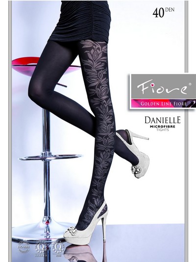 Strumpfhose mit blumigem Muster Danielle 40 DEN