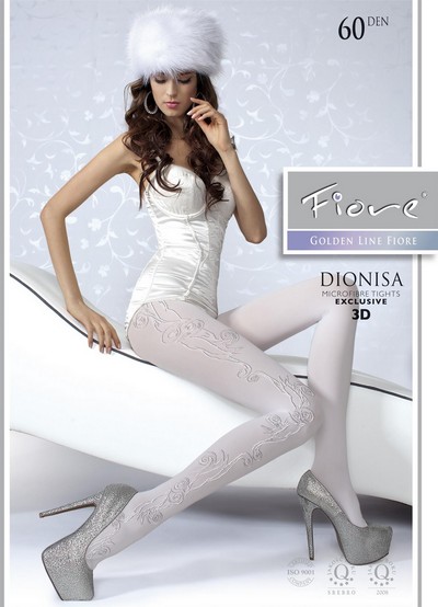 Blickdichte Strumpfhose mit dezentem floralem 3D-Muster Dionisa von Fiore, schwarz, Gr. S Blickdichte Strumpfhose mit dezentem floralem 3D-Muster Dionisa von Fiore, schwarz, Gr. S