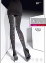 Elegante Strumpfhose mit blumigem Muster Drew von Fiore, braun meliert, Gr. 4