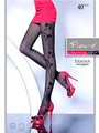 Elegante Feinstrumpfhose mit Blumenmuster Ermina 40 DEN, anthrazit, Gr. L