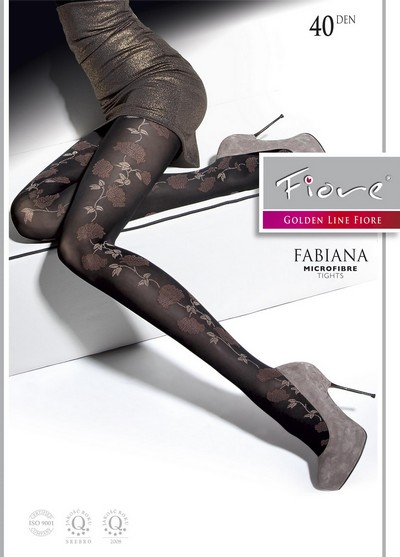 Blickdichte Strumpfhose mit buntem Blumenrankenmuster Fabiana von Fiore, dunkelblau, Gr. 3 Blickdichte Strumpfhose mit buntem Blumenrankenmuster Fabiana von Fiore, dunkelblau, Gr. 3