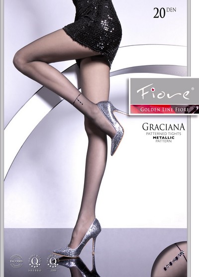 Elegante Feinstrumpfhose mit glitzerndem Muster Graciana 20 den