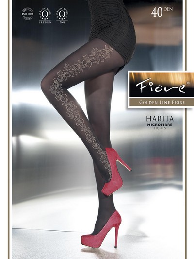 Elegante Strumpfhose mit blumigem Muster Harita 40 DEN