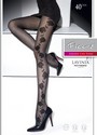 Elegante Strumpfhose mit blumigem Muster von Fiore, cappuccino, Gr. L