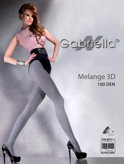 Melierte blickdichte Strumpfhose Melange, 100 den, melange grafit, Gr. 4