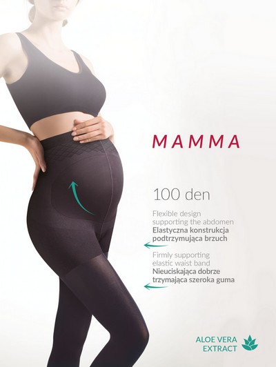 Bequeme blickdichte Strumpfhose für Schwangere Mamma 100 von Gabriella, schwarz, Gr. M