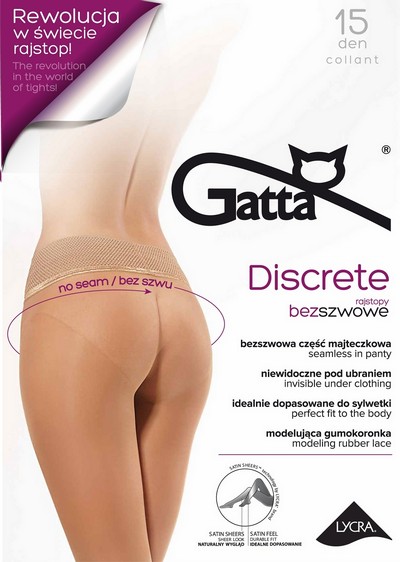 Nahtlose Feinstrumpfhose mit dekorativem Taillenbund Discrete 15 von Gatta, beige, Gr. S