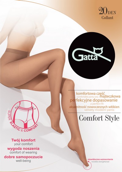 Bequeme, glatte Feinstrumpfhose mit verstrktem Hschenteil 20 denier von Gatta, visone, Gr. S