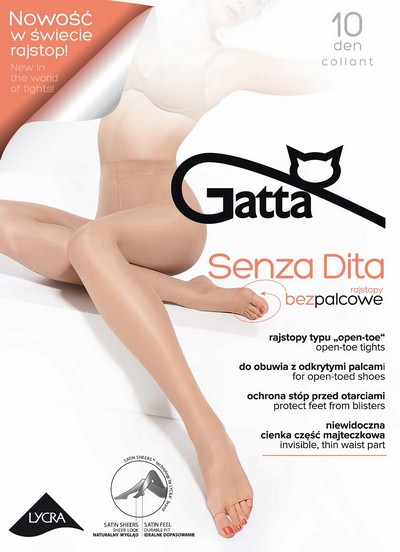 Ultradnne Sommerstrumpfhose mit offener Fuspitze Senza Dita 10 Toeless von Gatta, golden, Gr. L