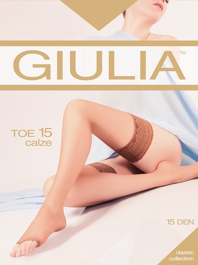 Halterlose Strmpfe mit offener Fuspitze Toe 15 von GIULIA, honey, Gr. XS/S