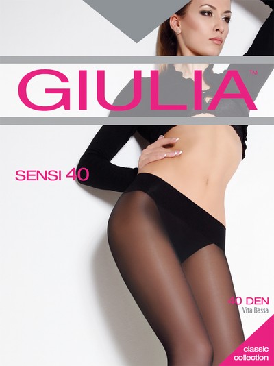 Glatte Hüftstrumpfhose mit Komfortbund Sensi 40 von Giulia, schwarz, Gr. S Glatte Hüftstrumpfhose mit Komfortbund Sensi 40 von Giulia, schwarz, Gr. S