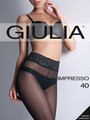 Glatte, semi-blickdichte Feinstrumpfhose mit Spitzenbund Impresso 40 von Giulia, schwarz, Gr. S