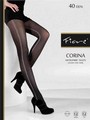 Microfaser-Strumpfhose mit kontrastfarbenem Streifen-Muster Corina 40 den in graphite, Gr. 3