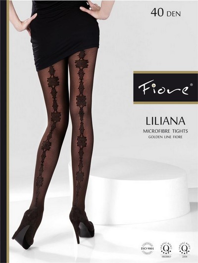 Microfaser-Strumpfhosen mit extravagantem Muster Liliana 40 den in schwarz, Gr. 4 Microfaser-Strumpfhosen mit extravagantem Muster Liliana 40 den in schwarz, Gr. 4