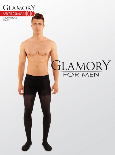 Blickdichte Microfaser-Strumpfhose fr Mnner Microman 100 von Glamory, schwarz, Gr. 3XL