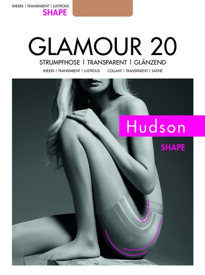 Glänzende figurformende Feinstrumpfhose Glamour 20 Shape von Hudson, caramel, Gr. XS