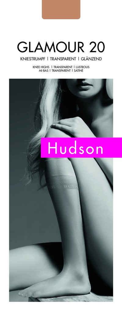 Glänzende Kniestrümpfe Glamour 20 von Hudson, schwarz, Gr. 35-38