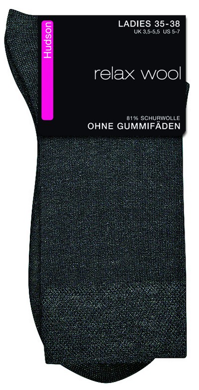 Socken mit hohem Anteil an Schurwolle Relax Wool von Hudson, naturweiß, Gr. 35-38