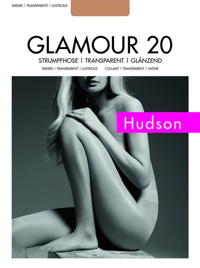 Dezent glänzende Feinstrumpfhose Glamour 20 von Hudson, schwarz, Gr. XL