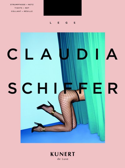 KUNERT de Luxe Claudia Schiffer Legs No. 3 - Netzstrumpfhose, schwarz, Gr. M