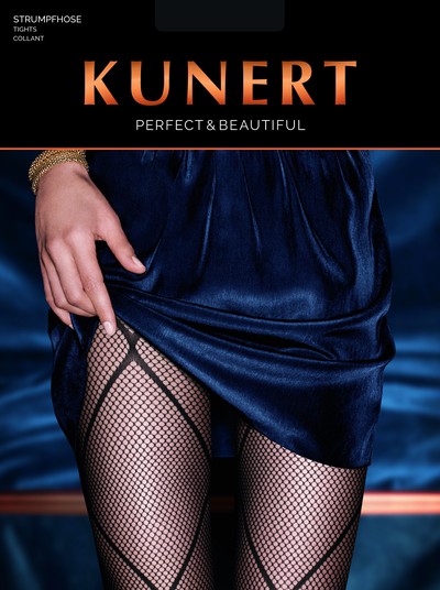 Netzstrumpfhose mit übergroßer Karomusterung Oversized Net von KUNERT, schwarz, Gr. L Netzstrumpfhose mit übergroßer Karomusterung Oversized Net von KUNERT, schwarz, Gr. L