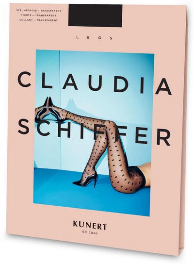 KUNERT de Luxe Claudia Schiffer Legs No. 1 - Polka Dots Strumpfhose, schwarz, Gr. XL
