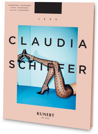 KUNERT de Luxe Claudia Schiffer Legs No. 1 - Polka Dots Strumpfhose, schwarz, Gr. XL